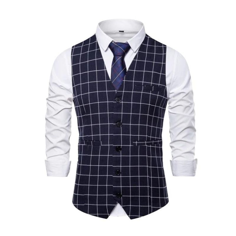 Colete Masculino Xadrez Formal Maximus