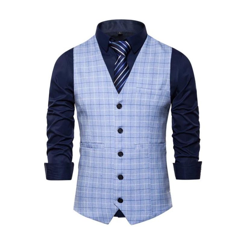 Colete Masculino Xadrez Formal Maximus